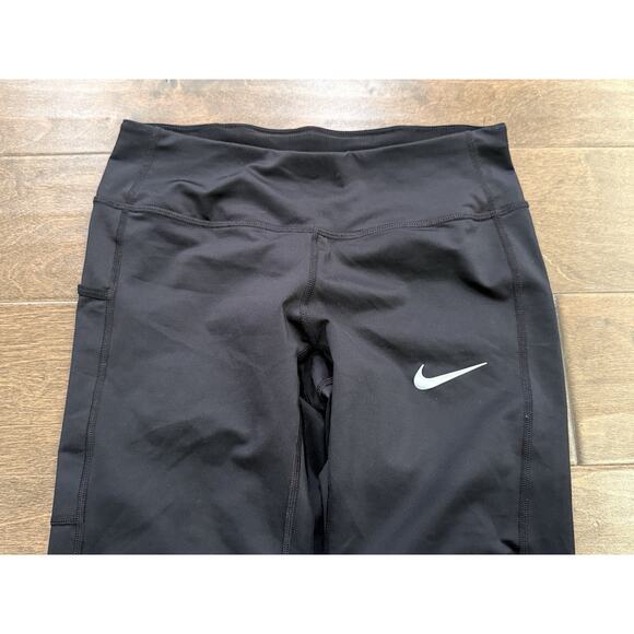 Nike Womens Black Power Running Cropped Leggings Size XS CD8214-010 - Picture 4 of 9